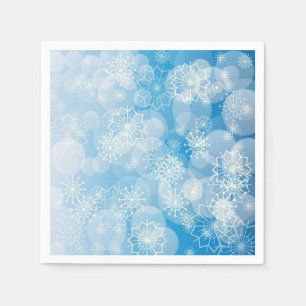 Christmas snowflakes on a blue background          napkins