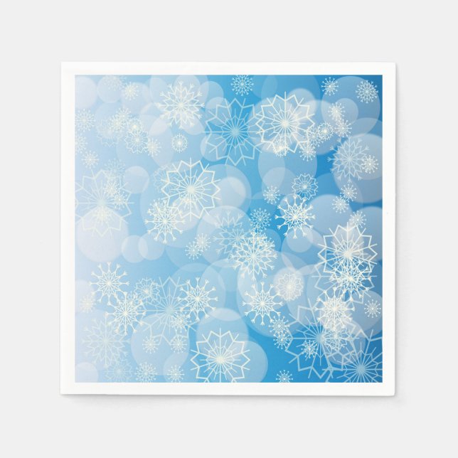 Christmas snowflakes on a blue background          napkins (Front)
