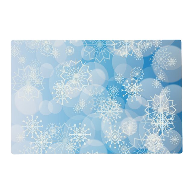 Christmas snowflakes on a blue background          placemat (Front)