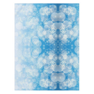Christmas snowflakes on a blue background tablecloth