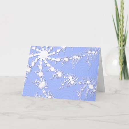 Christmas Snowflakes On Frosty Blue Christmas Card