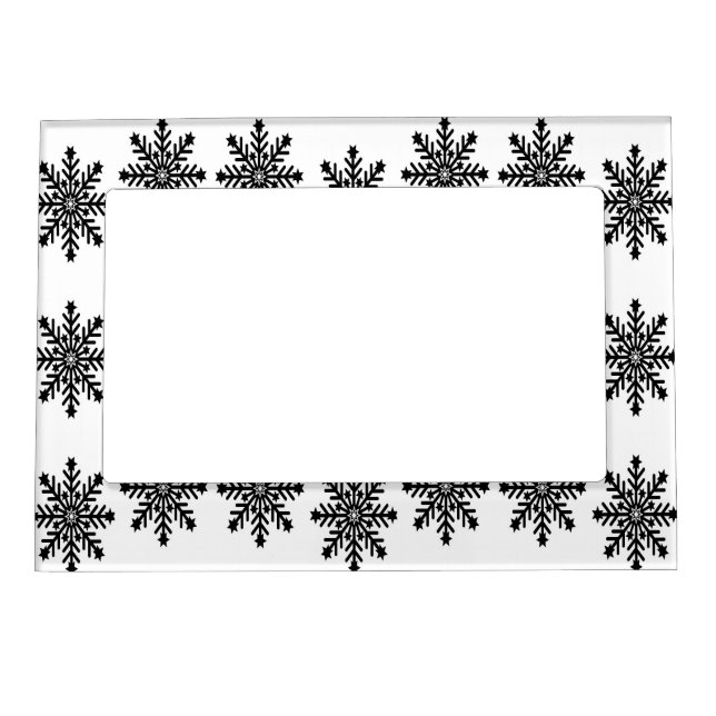 Christmas snowflakes on white magnetic frame (Front)