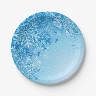 Christmas Snowflakes Party Paper Plates