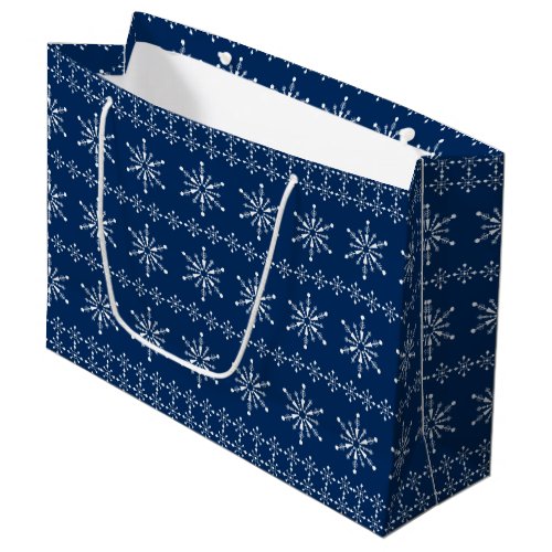 Christmas Snowflakes pattern custom background 2 Large Gift Bag