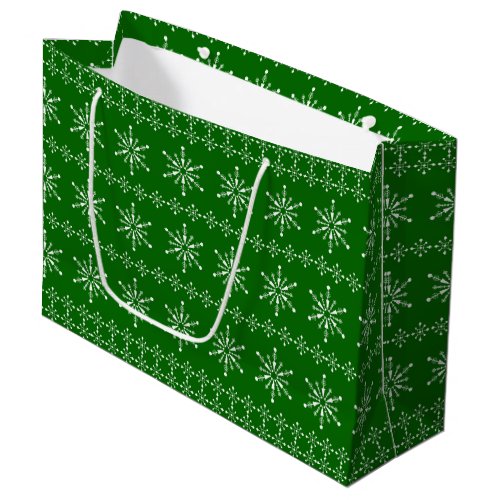 Christmas Snowflakes pattern custom background 3 Large Gift Bag