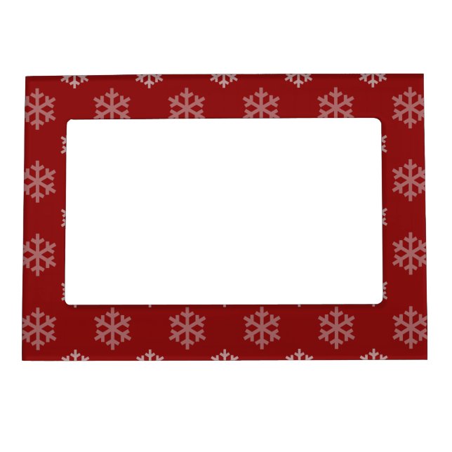 Christmas Snowflakes Pattern Magnetic Photo Frame (Front)