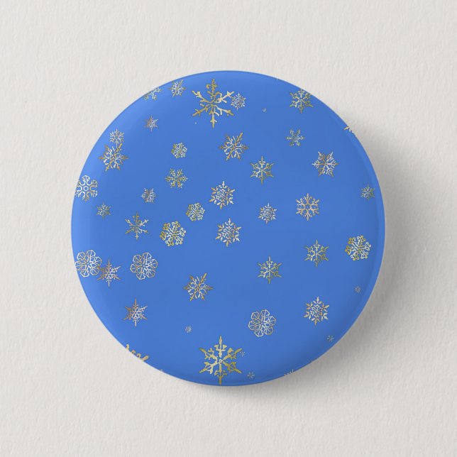 CHRISTMAS SNOWFLAKES PINBACK BUTTON (Front)
