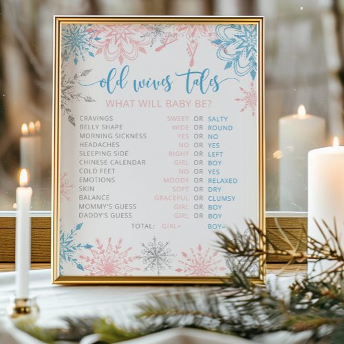 Christmas snowflakes pink or blue Old Wives Tales Poster