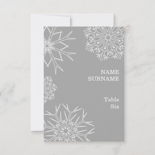 Christmas Snowflakes Place CardTable Number Invitation