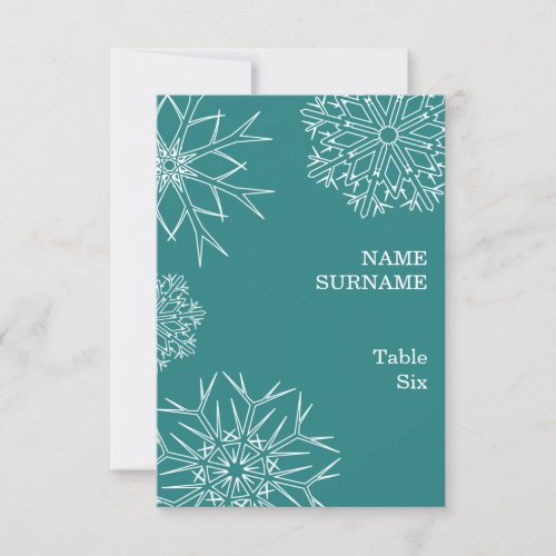 Christmas Snowflakes Place CardTable Number Invitation