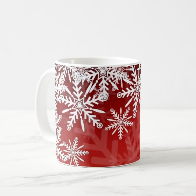 Christmas snowflakes pretty coffee mug. mug (Front Left)