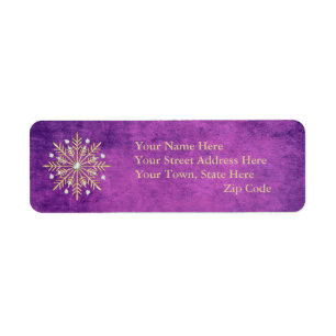 Christmas Snowflakes Purple & Gold Label