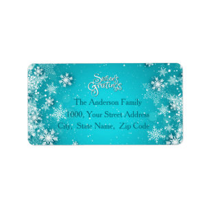 Christmas Snowflakes Return Address Label