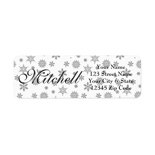 Christmas snowflakes return address labels (Front)