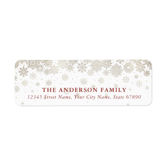 Christmas Snowflakes Return Address Labels (Front)