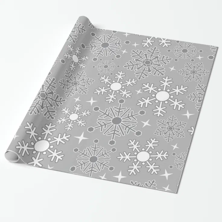 silver santa wrapping paper