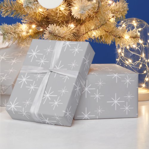 Christmas Snowflakes Silver  wrapping paper