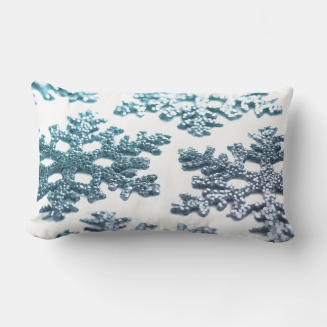 Christmas snowflakes snow flake glitter cushion (Front)