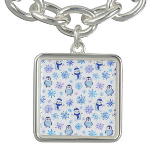 Christmas Snowflakes, Snowmen and Penguins Bracelet