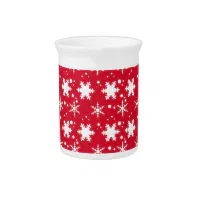 Holiday Ornament Beverage Drink Dispenser Snowflakes Christmas Pitcher 1  Gal