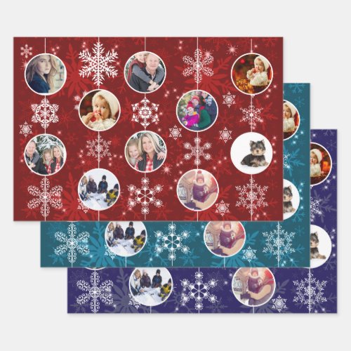 Christmas Snowflakes Ten Favorite Family Photos Wrapping Paper Sheets