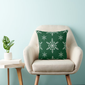 Christmas Snowflakes Throw Pillow