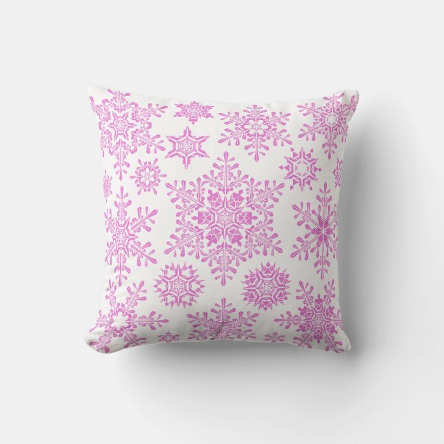 Christmas Snowflakes Throw Pillow (Front)