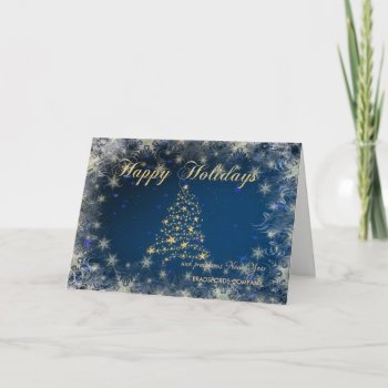 Christmas  Snowflakes Tree  Corporate Greeting Holiday Card by Biglibigli at Zazzle