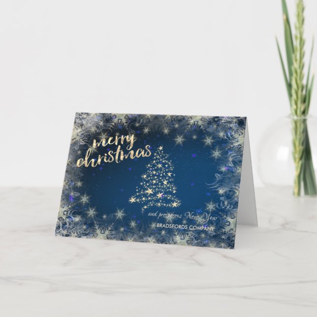 Christmas  Snowflakes Tree ,Corporate Greeting Holiday Card (Front)