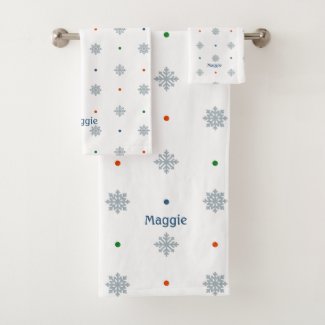 Christmas snowflakes with dots pattern