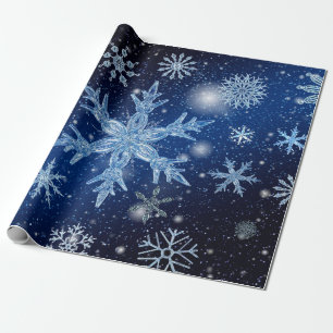christmas snowflakes wrapping paper