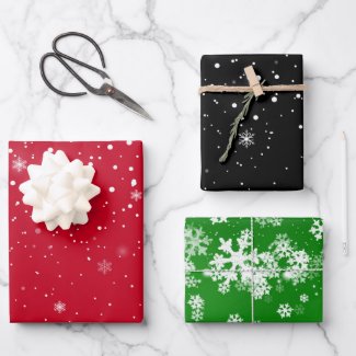 Christmas snowflakes WRAPPING PAPER SHEETS