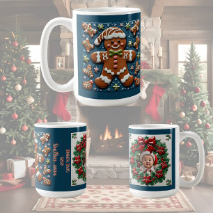 Christmas Snowing Gingerbread Man Customizable Coffee Mug