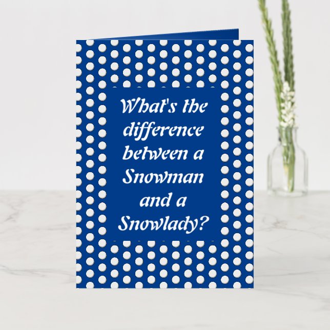 Christmas Snowlady Juggling Snowballs Funny Custom Foil Greeting Card (Flower)