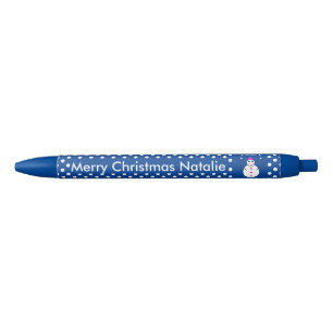 Christmas Snowlady Juggling Snowballs Funny Custom Pen