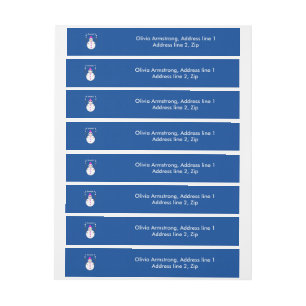 Christmas Snowlady Juggling Snowballs Funny Custom Wrap Around Address Label