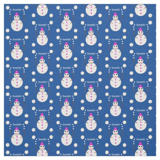 Christmas Snowlady Juggling Snowballs Funny Fabric