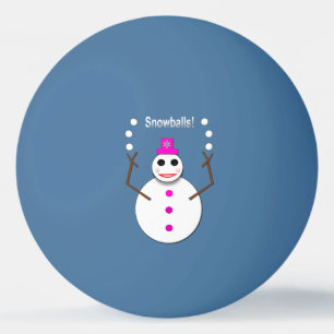 Christmas Snowlady Juggling Snowballs Funny Ping Pong Ball