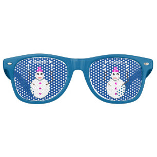 Christmas Snowlady Juggling Snowballs Funny Retro Sunglasses