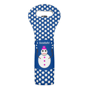 Christmas Snowlady Juggling Snowballs Funny Wine Bag