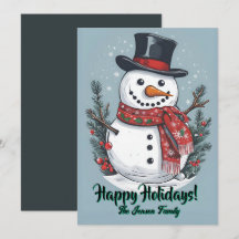 Christmas snowman7, Happy Holidays, Christmas card