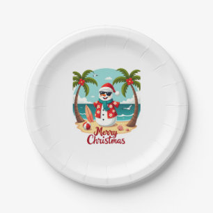 christmas Snowman (1) Paper Plates