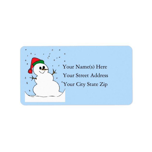 LASER PRINTED RETURN ADDRESS LABELS THREE CHRISTMAS SNOWMAN IN A HAT #28 