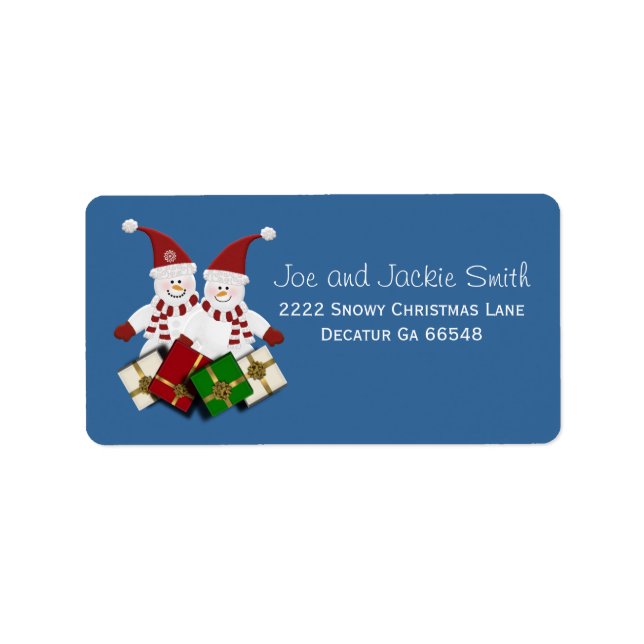 Christmas Snowman Address Labels (Front)