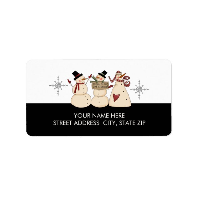 Christmas Snowman Address Mailing Labels