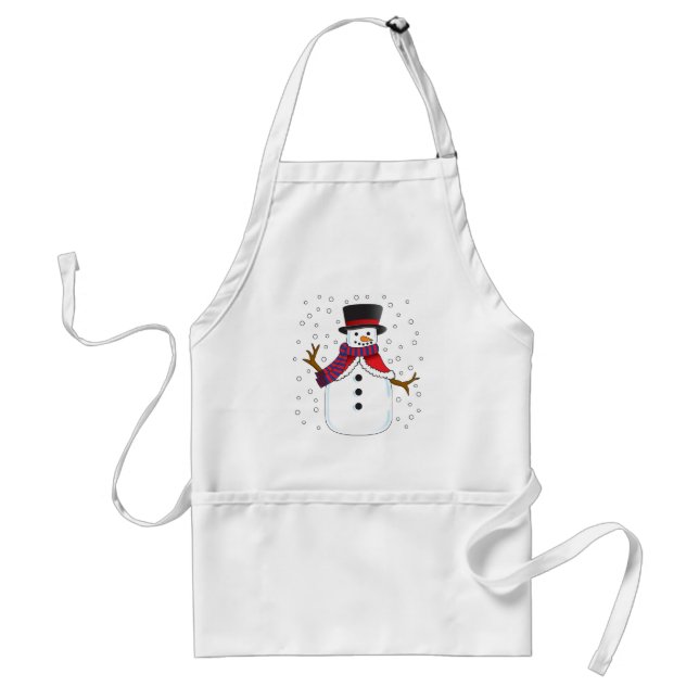Christmas Snowman Adult Apron (Front)