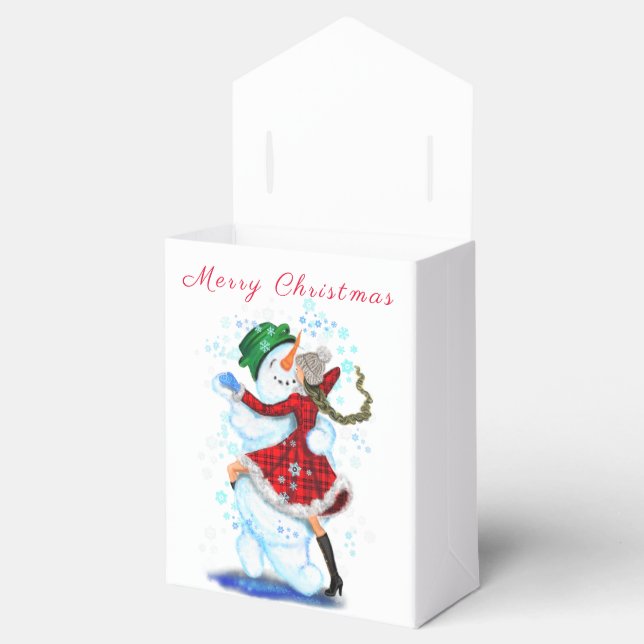 Christmas Snowman and Girl Dancers Funny Gift Box (Opened)