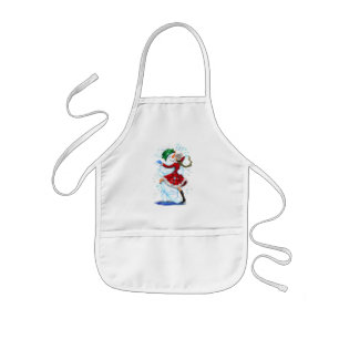 Christmas Snowman and Girl Dancers Kids' Apron