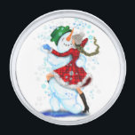 Christmas Snowman and Girl Dancers Lapel Pin<br><div class="desc">Lapel Pins with Happy Snowman and Girl Dance Tango Christmas Party Fun Cartoon Drawing - Choose / Add Your Unique Text / Name / Color - Make Your Special Gift - Resize and move or remove and add elements / text with customization tool ! Drawing and Design by MIGNED. Please...</div>