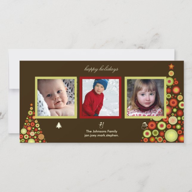 Christmas, snowman and santa tree photo cards (Front)